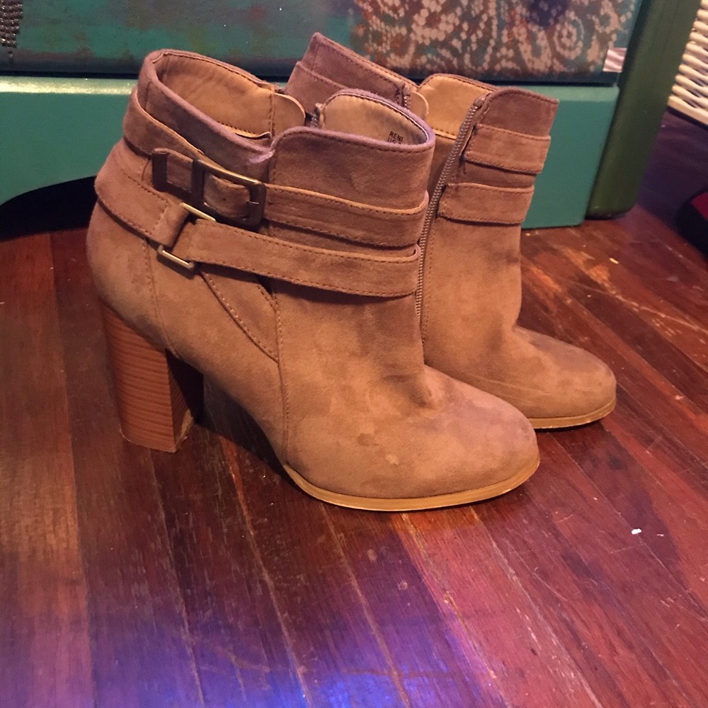 Brown heeled ankle boots